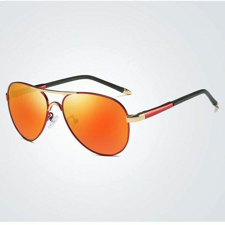 MROYALE Pro™ Men&#39;s Aviator Polarized Vintage Sunglasses - UV400 sunglasses MRoyale™ Fashion Style 3-Red/Orange 