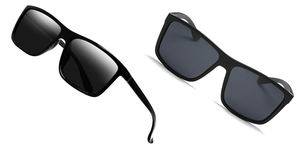 MROYALE™ Rectangular Vintage Polarized Sunglasses | Men's TAC UV400 Classic Style Sunglasses MROYALE™ 2-Pack (Glossy + Matte) 