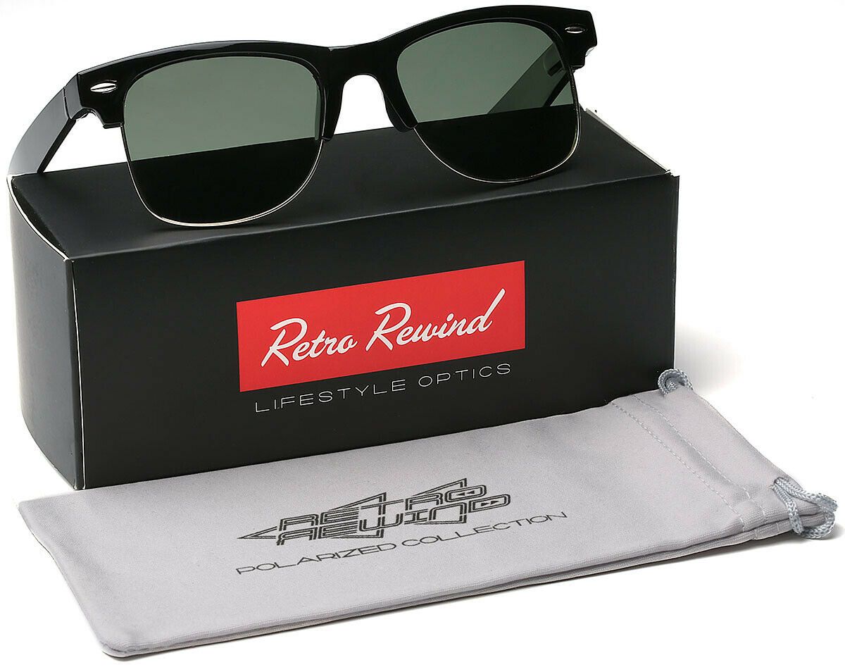 MRoyale™ Retro Men's Large Polarized Sunglasses sunglasses MRoyale™ Fashion Black - Gold | G15 Lens 