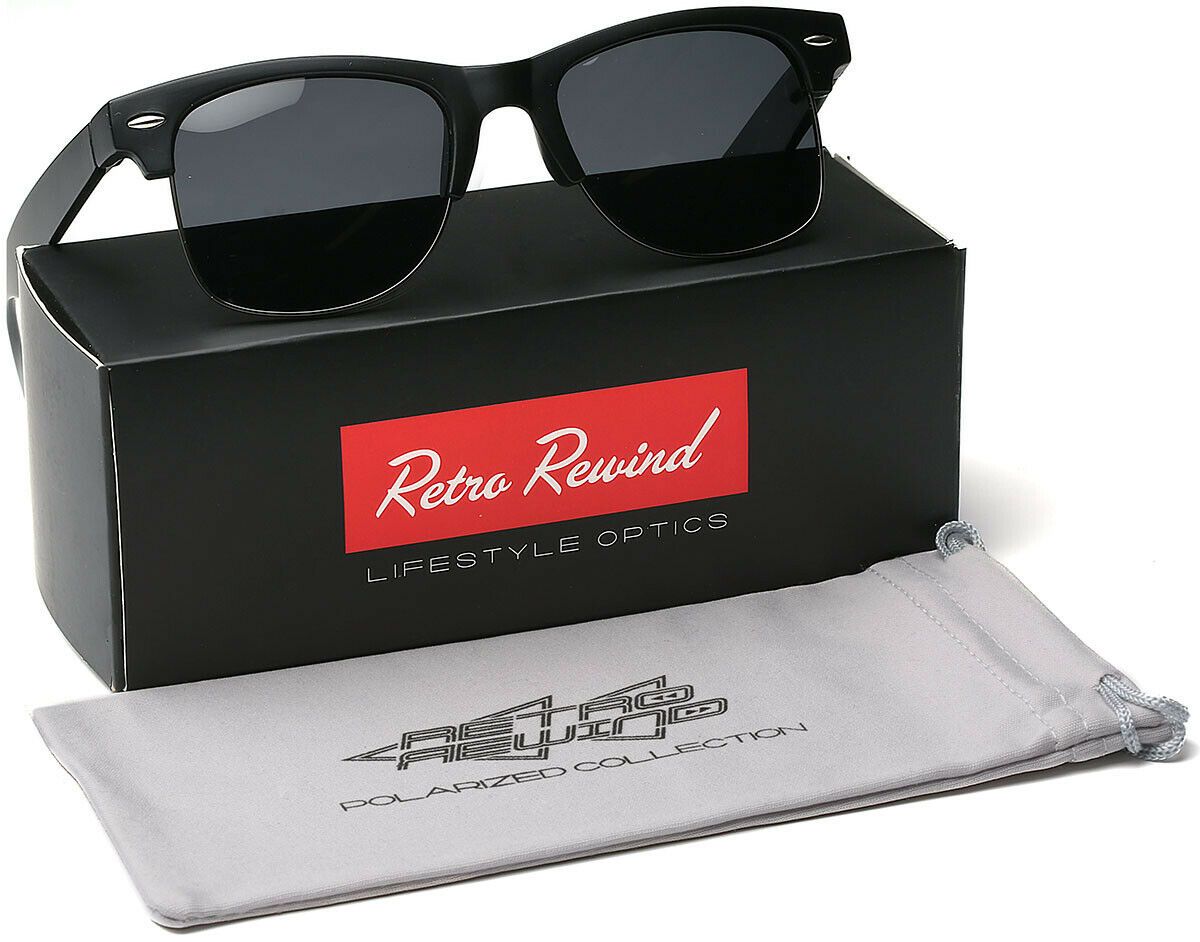 MRoyale™ Retro Men's Large Polarized Sunglasses sunglasses MRoyale™ Fashion Matte Black - Gray | Smoke Lens 