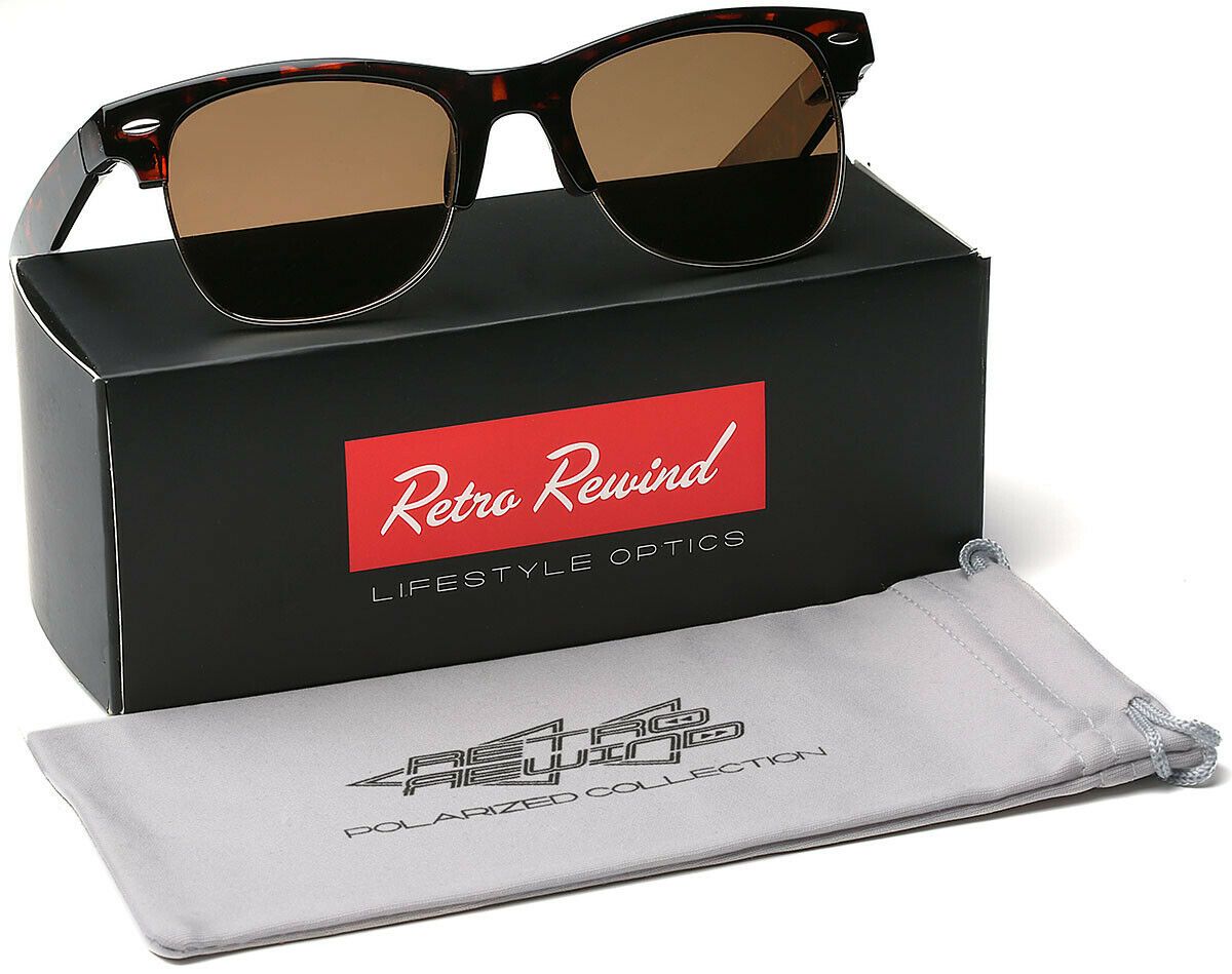 MRoyale™ Retro Men&#39;s Large Polarized Sunglasses sunglasses MRoyale™ Fashion Tortoise - Gold | Brown Lens 