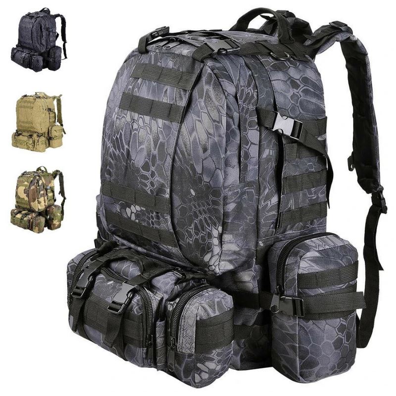 MROYALEX™ 55L Military Tactical PREMIUM Army Molle Rucksack Assault Backpack bags MRoyale™ Fashion Black Pythons 