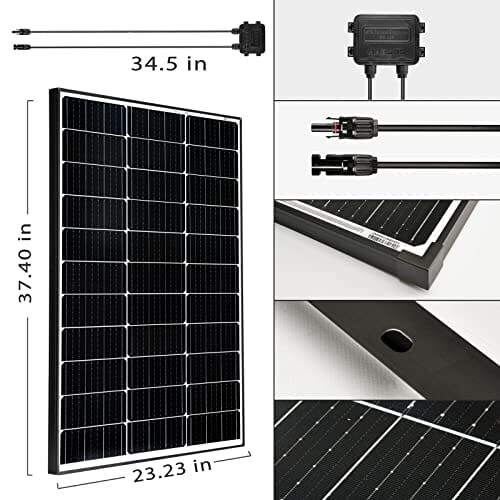 MSolarQ™ 100W Solar Panel: Monocrystalline, 12V, 22.8% High-Efficiency Off-Grid MSolarQ™ 