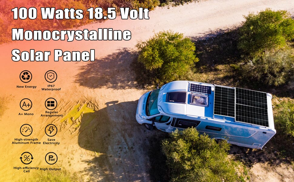 MSolarQ™ 100W Solar Panel: Monocrystalline, 12V, 22.8% High-Efficiency Off-Grid MSolarQ™ 