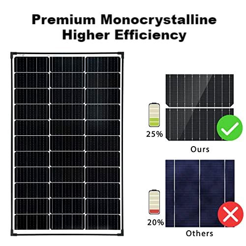 MSolarQ™ 100W Solar Panel: Monocrystalline, 12V, 22.8% High-Efficiency Off-Grid MSolarQ™ 