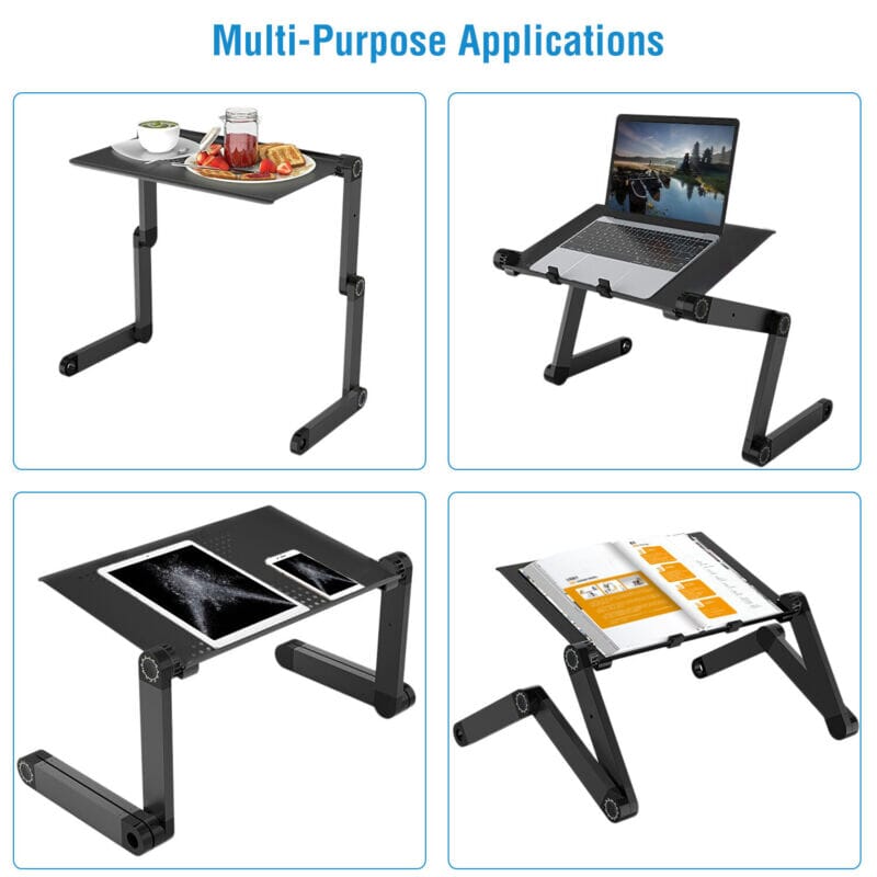 MTEKPro™ Adjustable Laptop Table Stand: 360° Aluminum Lap Tray, Sofa/Bed Desk MTEKPro™ 