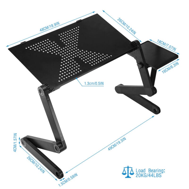 MTEKPro™ Adjustable Laptop Table Stand: 360° Aluminum Lap Tray, Sofa/Bed Desk MTEKPro™ 