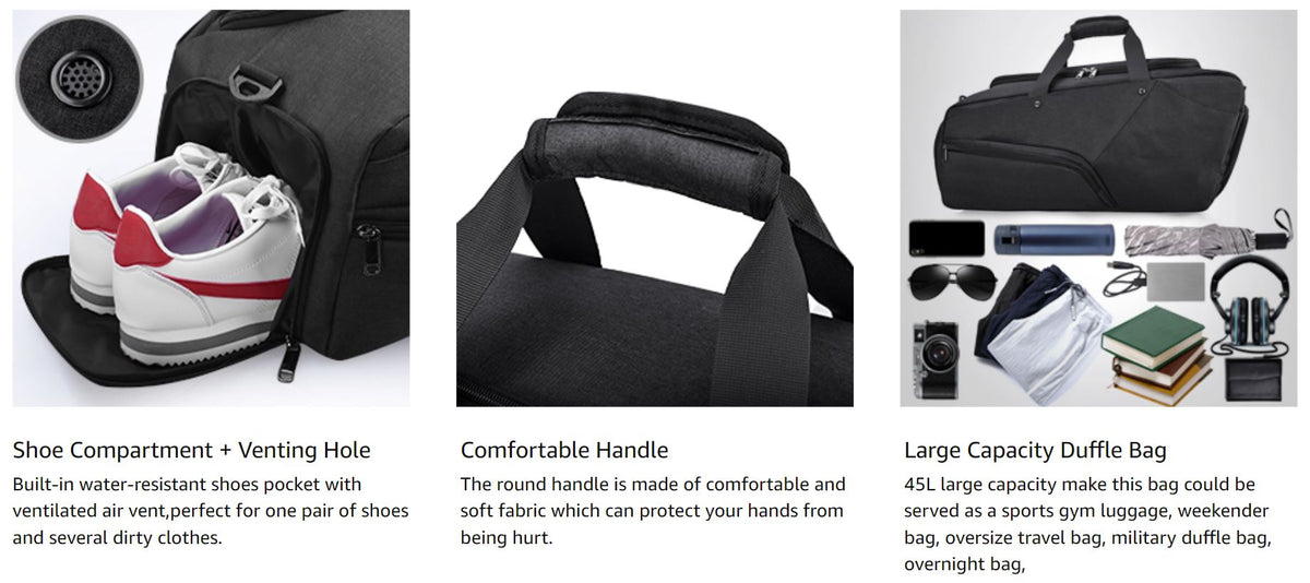 NBLX™ Men&#39;s Large Gym Travel Duffle Weekend Bag w/ Shoe Storage Duffle Travel Bag NBLX™ 