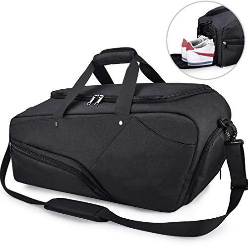 NBLX™ Men's Large Gym Travel Duffle Weekend Bag w/ Shoe Storage Duffle Travel Bag NBLX™ Black 