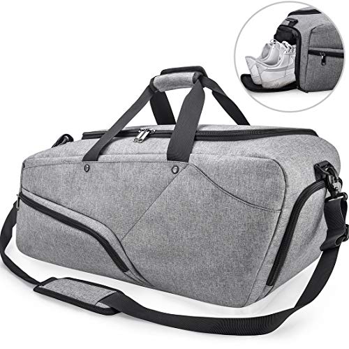 NBLX™ Men&#39;s Large Gym Travel Duffle Weekend Bag w/ Shoe Storage Duffle Travel Bag NBLX™ Grey 
