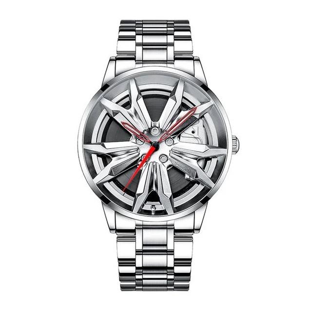 NEK™ Men's Sports Car Wheel Stainless Steel Watch Specialty Watch NEK™ Fashion G2026-White 