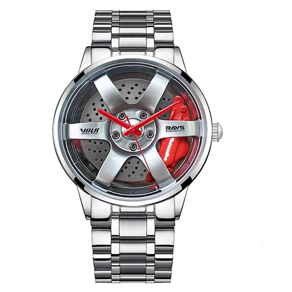 NEK™ Men&#39;s Sports Car Wheel Stainless Steel Watch Specialty Watch NEK™ Fashion G8206-Silver 