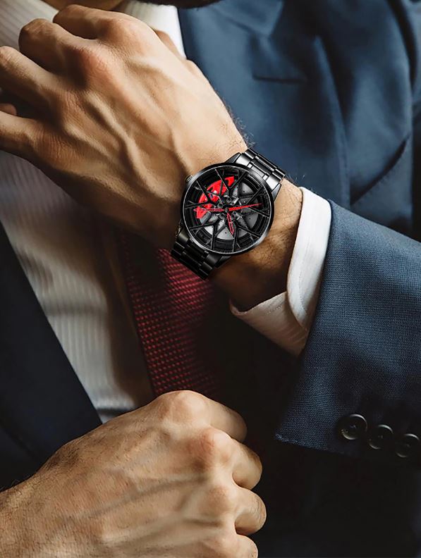 NEK™ Men&#39;s Sports Car Wheel Stainless Steel Watch Specialty Watch NEK™ Fashion 