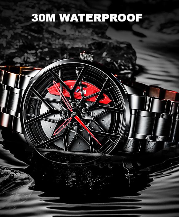 NEK™ Men's Sports Car Wheel Stainless Steel Watch Specialty Watch NEK™ Fashion 