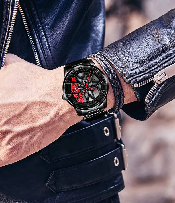 NEK™ Men's Sports Car Wheel Stainless Steel Watch Specialty Watch NEK™ Fashion 