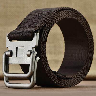MROYALE™ Canvas Double Buckle Tactical Belt | Adjustable Survival Army Rigger Waistband tactical belt MRoyale™ Dark Brown 