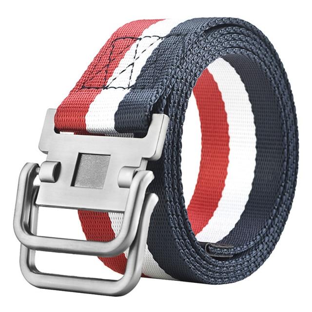 MROYALE™ Canvas Double Buckle Tactical Belt | Adjustable Survival Army Rigger Waistband tactical belt MRoyale™ Red White Blue 