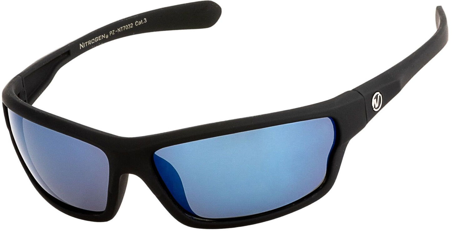 NGen™ Active Men's Sports Polarized Sunglasses sunglasses NGen™ Fashion Rubberized Black Matte - Blue Mirror Lens 