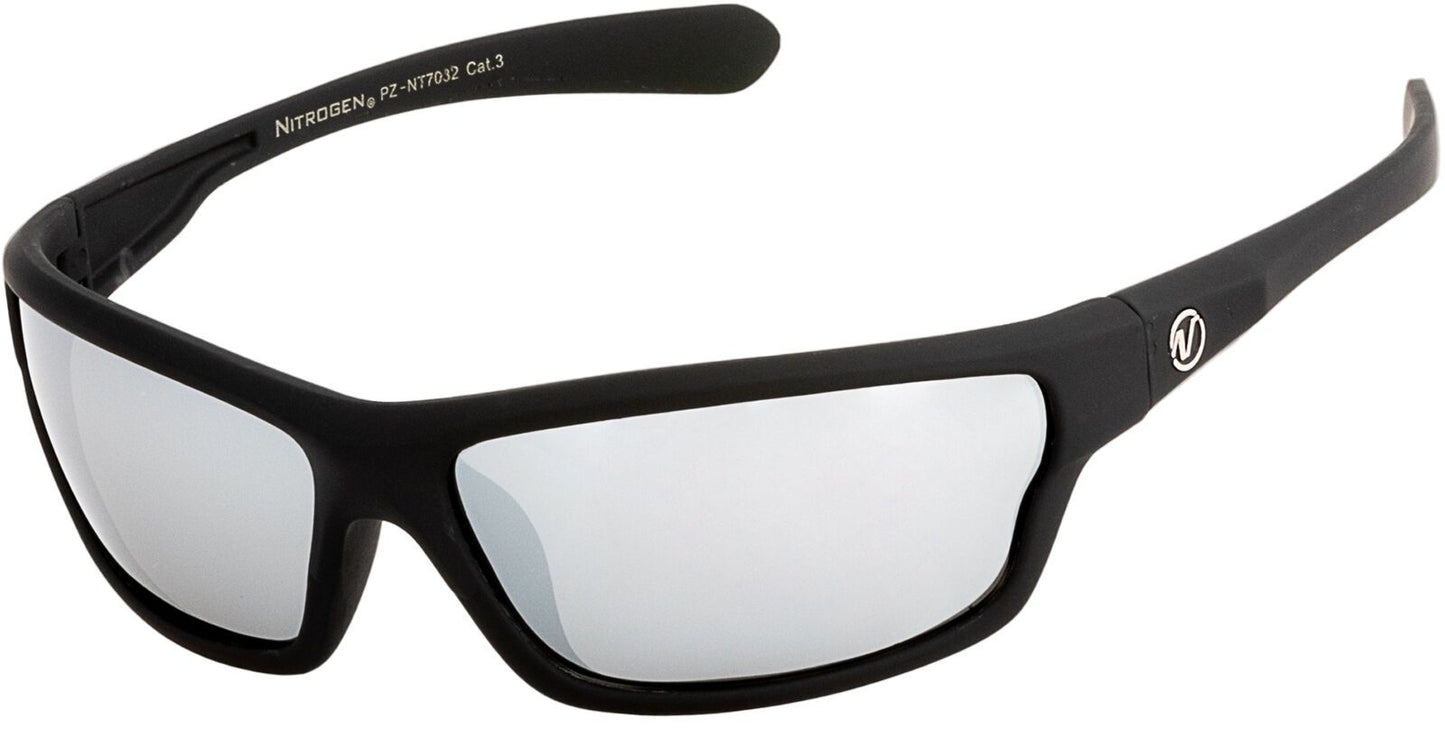 NGen™ Active Men's Sports Polarized Sunglasses sunglasses NGen™ Fashion Rubberized Black Matte - Silver Mirror Lens 