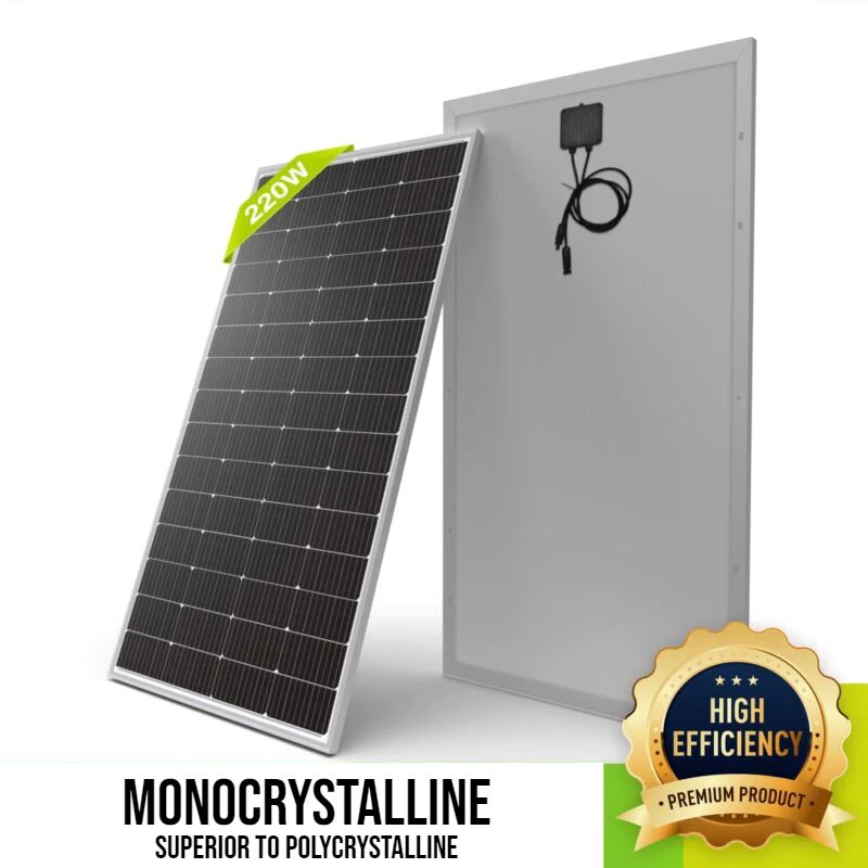 NPSolar™ 220W Solar Panel: Monocrystalline, 12V, Higher Efficiency Off-Grid NPSolar™ 