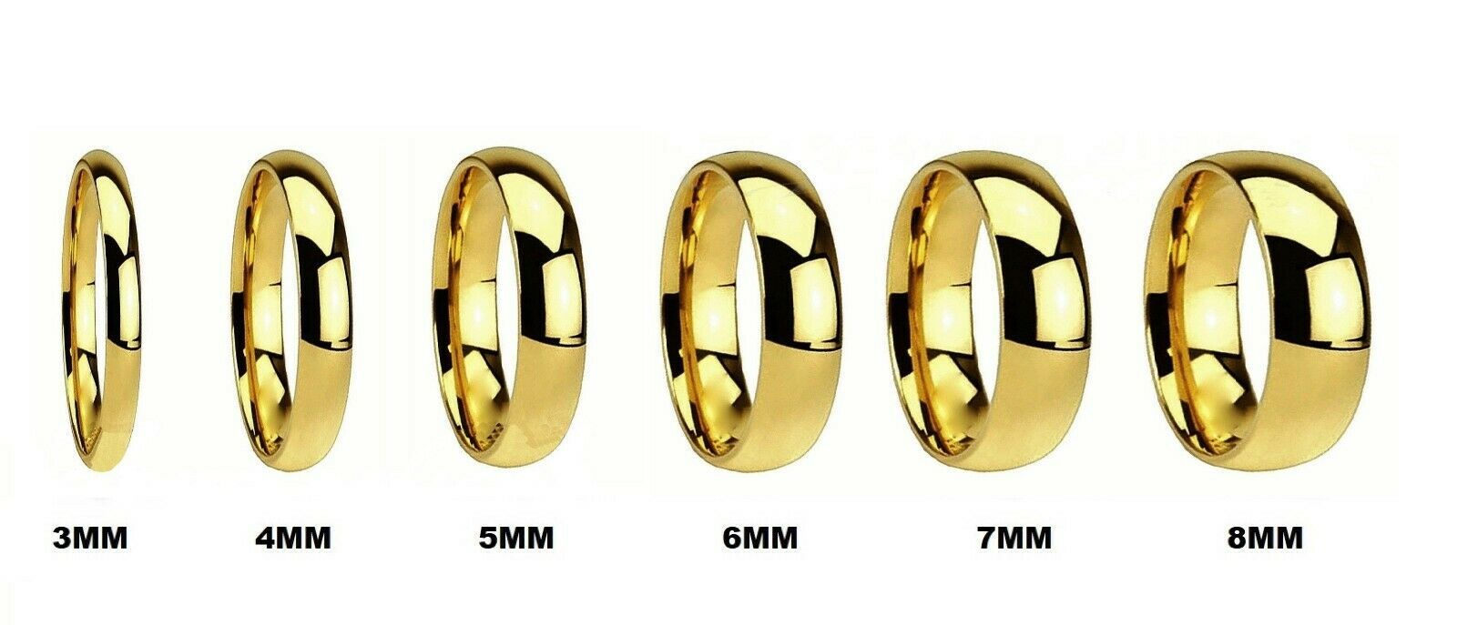 PChique™ Men's Tungsten Carbide 18K Gold Plated Ring (2-8mm Thick) men's ring PChique™ 
