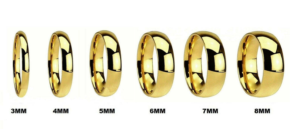 PChique™ Men&#39;s Tungsten Carbide 18K Gold Plated Ring (2-8mm Thick) men&#39;s ring PChique™ 