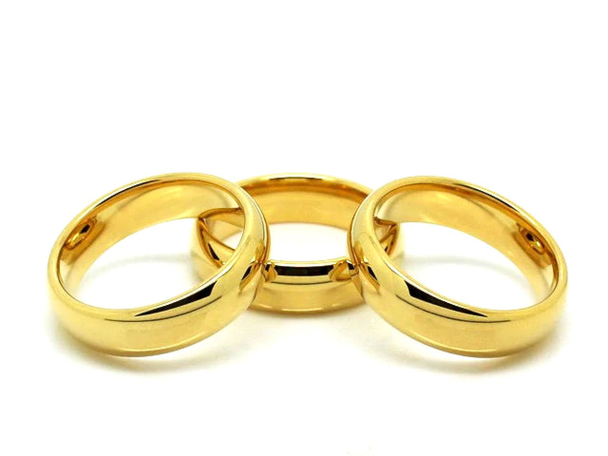 PChique™ Men&#39;s Tungsten Carbide 18K Gold Plated Ring (2-8mm Thick) men&#39;s ring PChique™ 