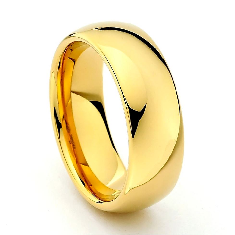 PChique™ Men's Tungsten Carbide 18K Gold Plated Ring (2-8mm Thick) men's ring PChique™ 
