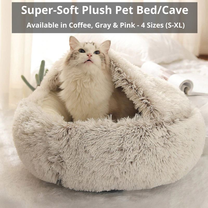 PETLAVISH™ Burrow Calming Cave Cat/Dog Bed S-XL: Cozy Plush Sleeping Kennel Pet Bed PETLAVISH™ 