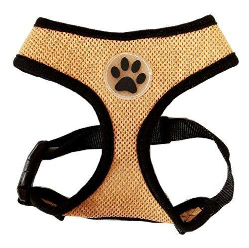 PETLAVISH™ Cute Paw Small Dog Harness: Soft, Breathable, Adjustable Vest XS-L Dog Harness PETLAVISH™ X-Small 11-14" Chest Beige 