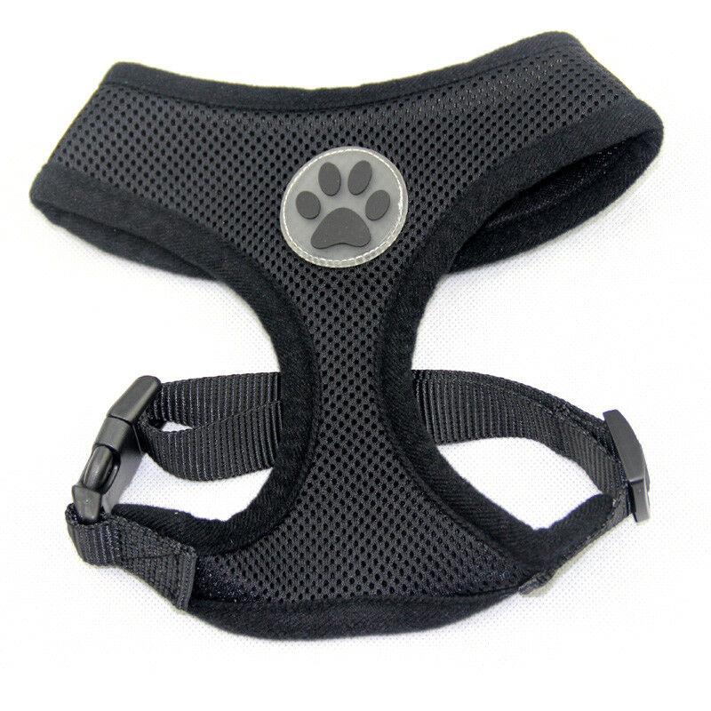 PETLAVISH™ Cute Paw Small Dog Harness: Soft, Breathable, Adjustable Vest XS-L Dog Harness PETLAVISH™ X-Small 11-14" Chest Black 