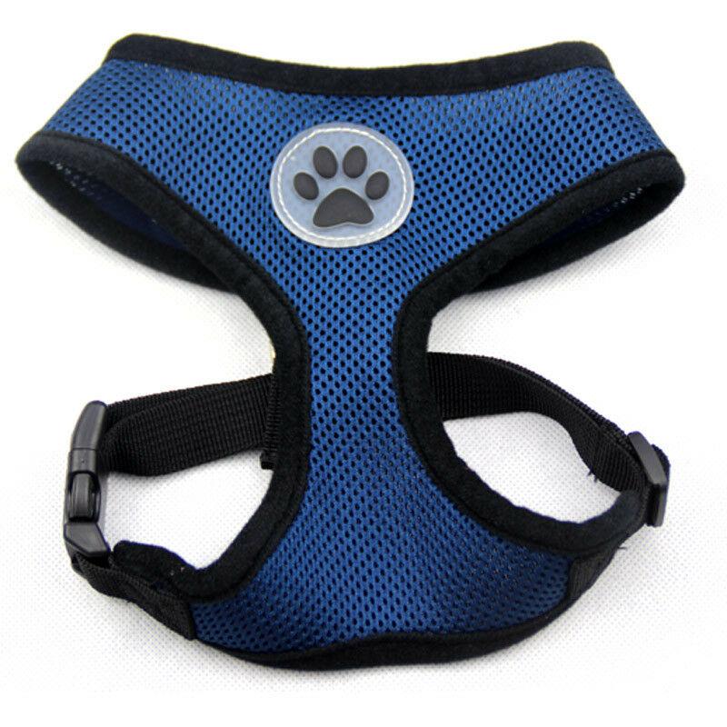 PETLAVISH™ Cute Paw Small Dog Harness: Soft, Breathable, Adjustable Vest XS-L Dog Harness PETLAVISH™ X-Small 11-14" Chest Navy Blue 