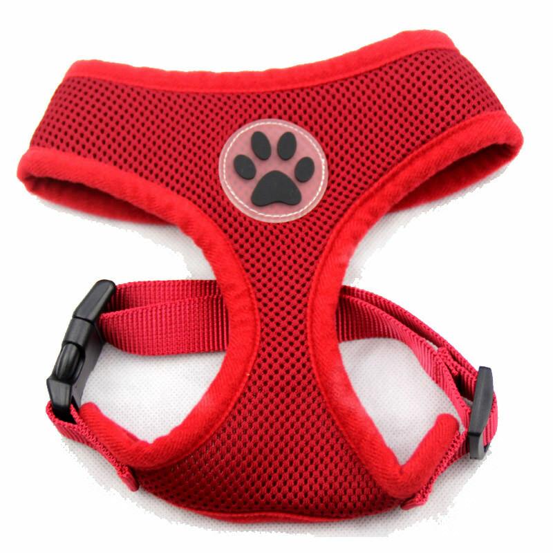PETLAVISH™ Cute Paw Small Dog Harness: Soft, Breathable, Adjustable Vest XS-L Dog Harness PETLAVISH™ X-Small 11-14" Chest Red 