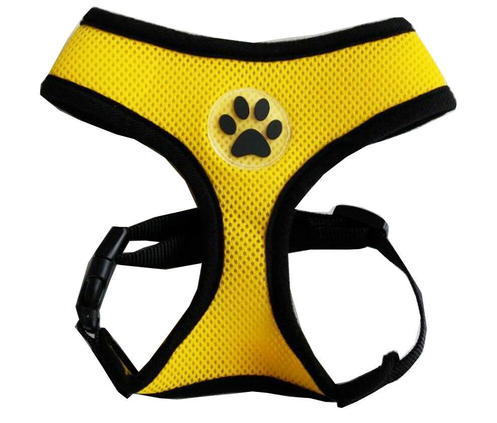 PETLAVISH™ Cute Paw Small Dog Harness: Soft, Breathable, Adjustable Vest XS-L Dog Harness PETLAVISH™ X-Small 11-14&quot; Chest Yellow 
