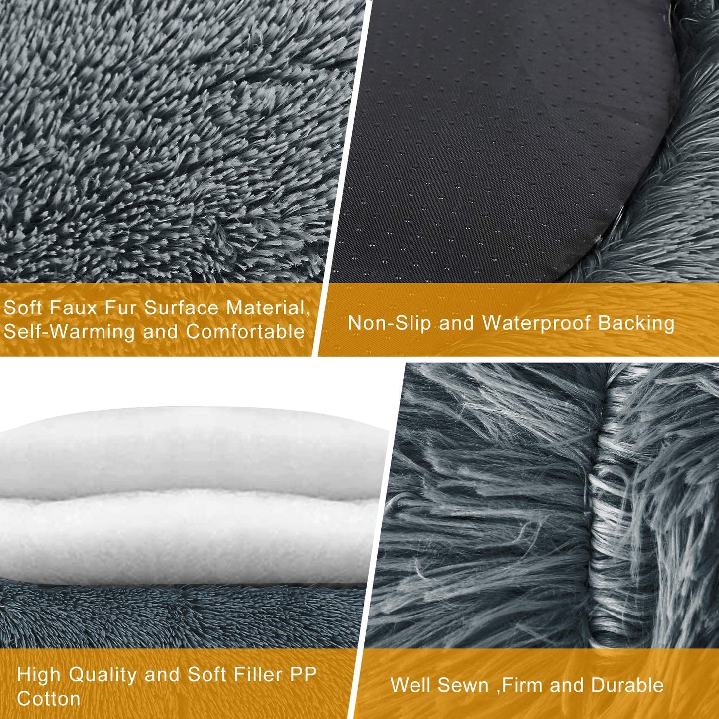 PETLAVISH ELITE™ Fluffy Calming Donut Dog/Cat Bed S-XXL: Cozy Plush Sleeping Kennel Pet Bed PETLAVISH™ 