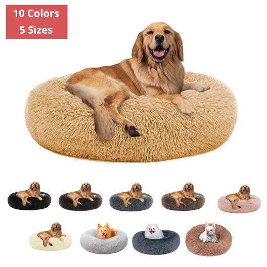 Plush Donut Shape Pet Bed for Dogs, Cats, and other Furry Family