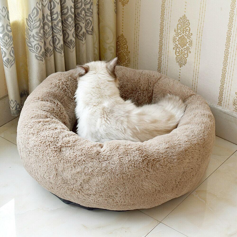 PETLAVISH™ Fluffy Calming Donut Dog/Cat Bed S-XL: Cozy Plush Sleeping Kennel Pet Bed PETLAVISH™ Fashion 