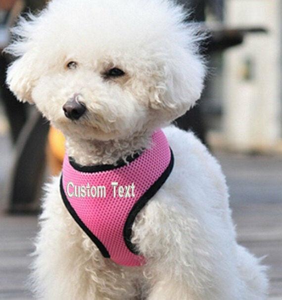 PETLAVISH Personalized Embroidery Small Dog Harness Custom Font Sof EliteDealsOutlet