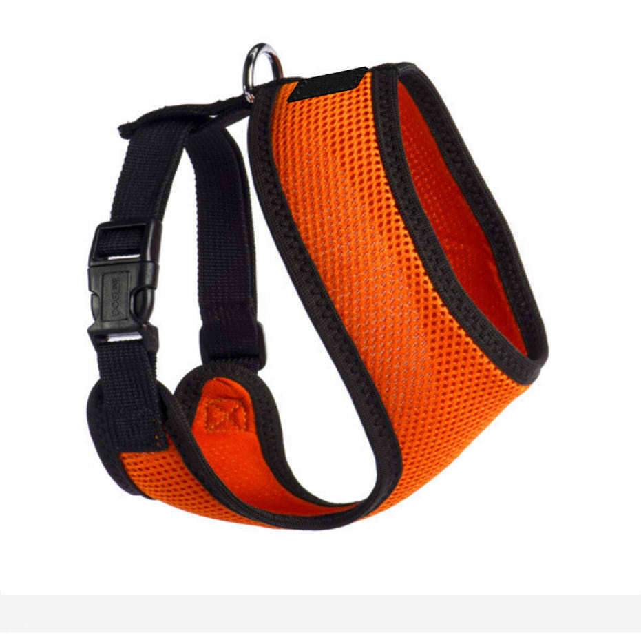 PETLAVISH™ Personalized Embroidery Small Dog Harness: Custom Font, Soft, Breathable No-Choke Vest Dog Harness PETLAVISH™ Orange Size 1 