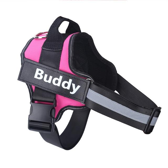 PETLAVISH™ Personalized No-Pull Dog Harness: Custom Name, Soft, Reflective, Breathable, Control Vest Dog Harness PETLAVISH™ Rose Red XS 