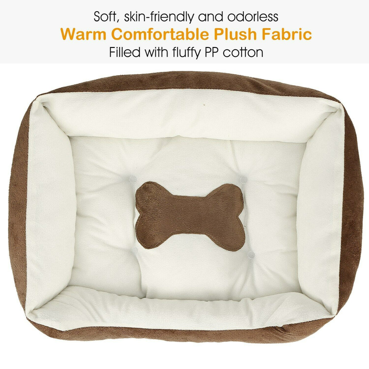 PETLAVISH™ Plush Dog/Cat Non-Slip Bed: S-XXL Cozy Fleece Cushion Mat Kennel w/ BONE Toy Pet Bed PETLAVISH™ Fashion 