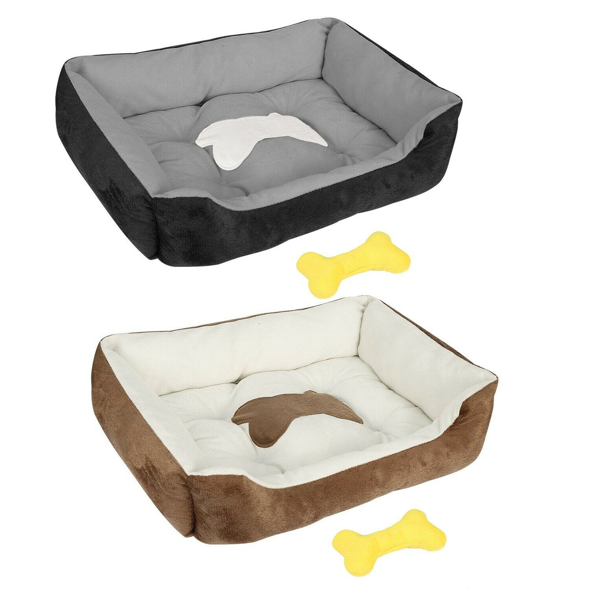 PETLAVISH™ Plush Dog/Cat Non-Slip Bed: S-XXL Cozy Fleece Cushion Mat Kennel w/ BONE Toy Pet Bed PETLAVISH™ Fashion 