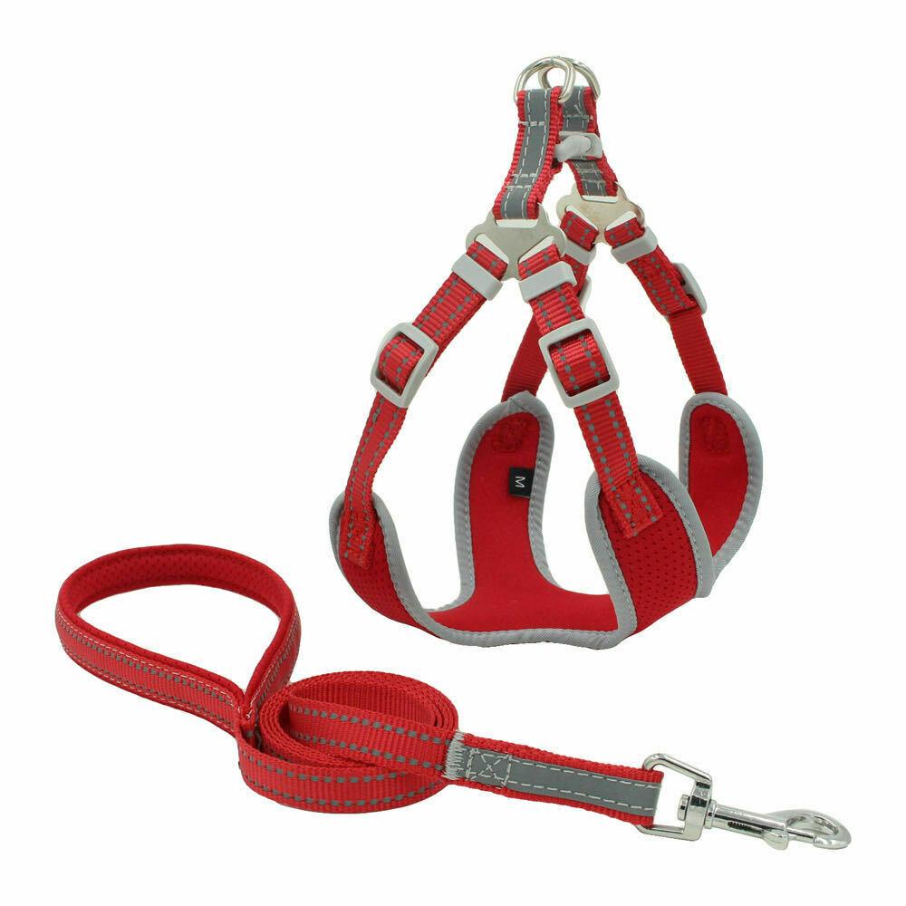 PETLAVISH™ Reflective No-Pull Dog Harness+Leash: Adjustable, Soft, Breathable Control Vest XS-Large Dog Harness PETLAVISH™ Red XS 