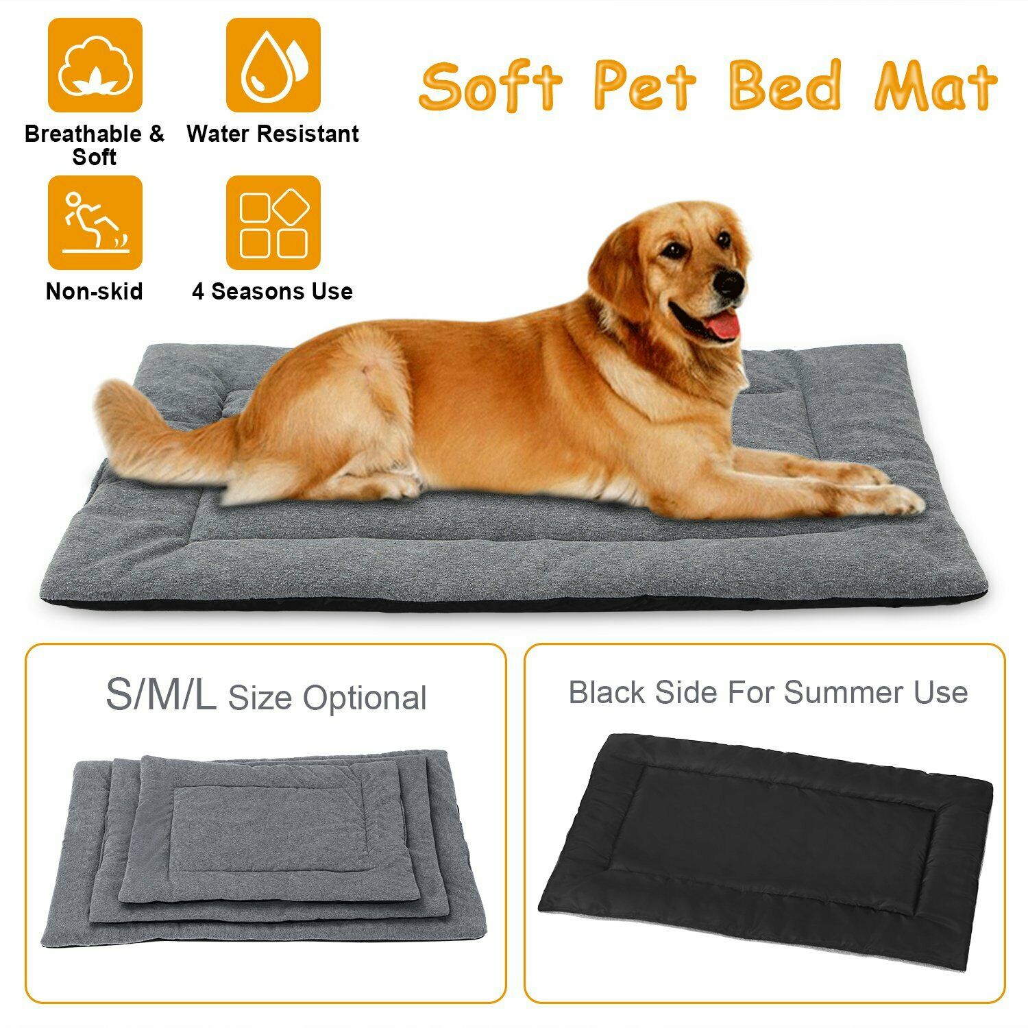 PETLAVISH™ Reversible Calming Mat Dog/Cat Bed - Breathable Cool + Warm Polar Fleece Pet Bed PETLAVISH™ Fashion 