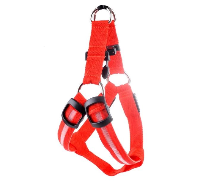PETLAVISH™ Small Dog LED Glow USB Dog Harness: Adjustable, Safe Control Vest S-XL Dog Harness PETLAVISH™ Red Small 