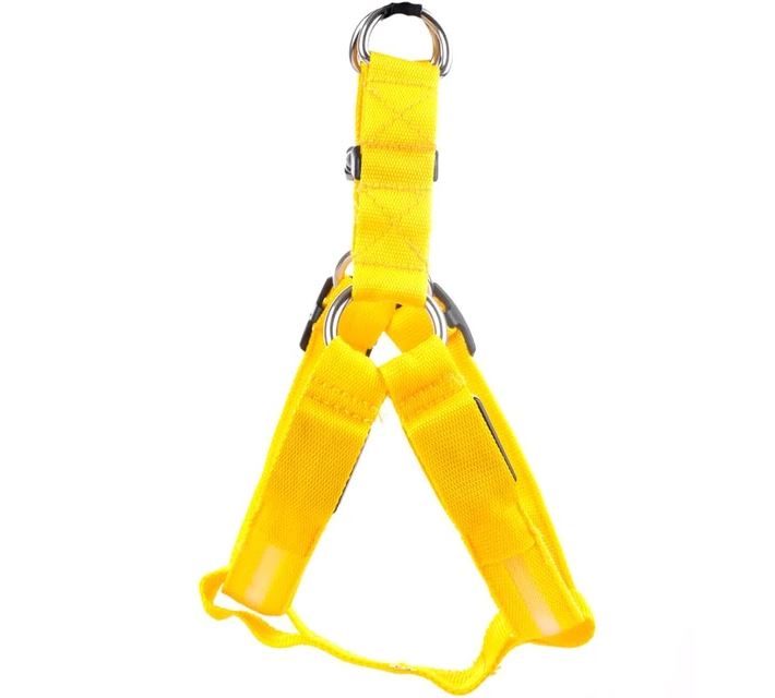 PETLAVISH™ Small Dog LED Glow USB Dog Harness: Adjustable, Safe Control Vest S-XL Dog Harness PETLAVISH™ Yellow Small 