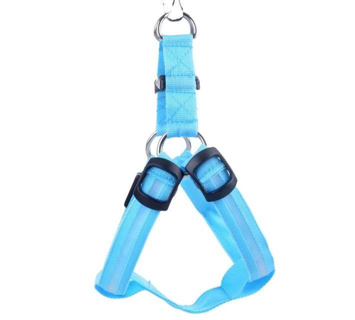 PETLAVISH™ Small Dog LED Glow USB Dog Harness: Adjustable, Safe Control Vest S-XL Dog Harness PETLAVISH™ Light Blue Small 