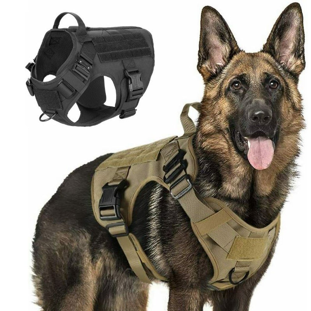 PETLAVISH Tactical Large Dog Harness w Handle NO PULL Adjustable EliteDealsOutlet