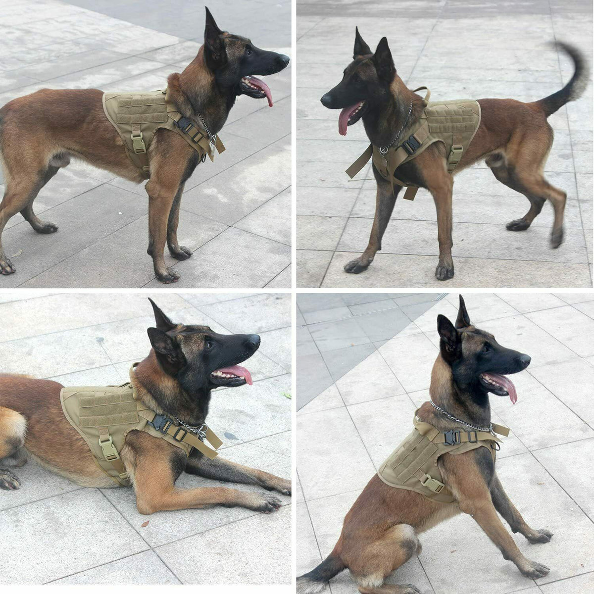 PETLAVISH™ Tactical Large Dog Harness w/ Handle: NO-PULL, Adjustable, Breathable Military Law Control Vest Dog Harness PETLAVISH™ 
