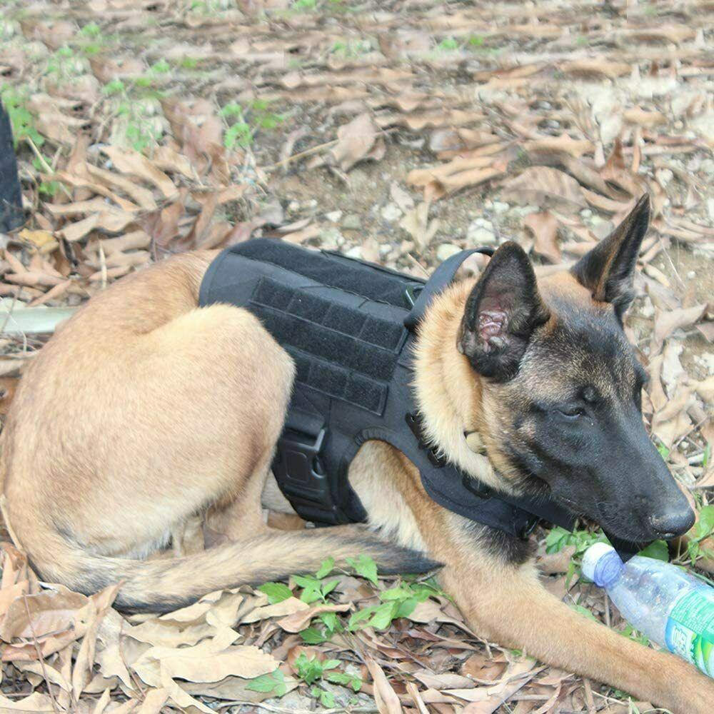 PETLAVISH™ Tactical Large Dog Harness w/ Handle: NO-PULL, Adjustable, Breathable Military Law Control Vest Dog Harness PETLAVISH™ 